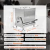 A stainless steel meat mixer with dimensions and specifications overlaid. Anteprima dell’immagine prodotto