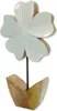 Holz Figur Blume glasiert weiß 12 x 21cm Dekofigur Produktbild-Vorschau 1