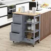 A kitchen cart with drawers and shelves is shown in a kitchen setting. Podgląd zdjęcia produktu