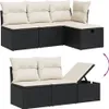vidaXL 6-tlg. Garten-Sofagarnitur mit Kissen Schwarz Poly Produktbild-Vorschau 7