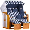 Strandkorb Ostsee Wacholder PE Weiß Dessin Blau Weiss Produktbild-Vorschau 1