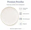 8er-Set Premium Porzellan Speiseteller Ø20 cm – Elegantes Wellendesign mit edlem Goldrand Produktbild-Vorschau