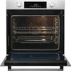 An open built-in oven with racks and a baking tray inside, showing the interior illuminated. Produktbild-Vorschau