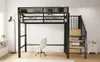 90 x 200 cm großes Metall-Hochbett mit sicherer Leiter und Produktbild-Vorschau 3