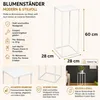 DanDiBo Blumenhocker Metall Weiß Eckig 60 cm Blumenständer Produktbild-Vorschau 2