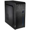 A black ATX semi-tower computer case is shown from a three-quarter front angle against a white background. Produktbild-Vorschau