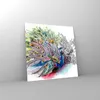 Bilder auf glas - Pfau Feder Farbe - 40x40cm - Glasbilder - Produktbild-Vorschau 4