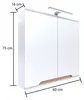 Szafka z lustrem 60x16x75cm biała/dąb LED chrom Omeble Podgląd zdjęcia produktu 2