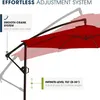 Sunula Ampelschirm 300 cm für Garten Balkon Terrasse, Rot Produktbild-Vorschau 3