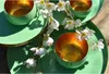 Serveertray Marrakech, 40 cm – Mintgroen en goud – Metaal – Productafbeelding-voorbeeld 5