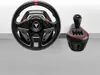 A gaming steering wheel and gear shifter are displayed on a shelf against a light gray and white background. Anteprima dell’immagine prodotto