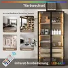 Collage of lifestyle images showing different room scenarios and a product display cabinet with LED lighting. Anteprima dell’immagine prodotto