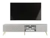 AX LIVING Buffet TV Delvine 175 cm Blanc - avec pieds dorés Voir les images du produit 2