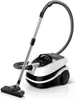 A white and black canister vacuum cleaner with a silver extension wand and a black floor nozzle, set against a white background. Náhled obrázku produktu