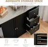 A kitchen cart with drawers and cabinets, showcasing storage space. Náhľad obrázku produktu