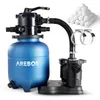 Sistema di filtraggio a sabbia AREBOS 350W 9500L/h Valvola Anteprima dell’immagine prodotto 1