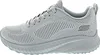 A side view of a gray Skechers Bobs Sport Squad Chaos women's athletic shoe. Voir les images du produit