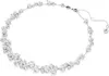 A silver necklace with clear crystals on a white background. Produktbild-Vorschau
