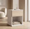 Table de chevet blanche / chêne Sonoma au style loft | Voir les images du produit 5