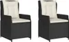 The Living Store Gartensessel 2 Stk. Verstellbar Schwarz Produktbild-Vorschau 3