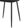 Close-up view of the legs and underside of a black chair. Produktbild-Vorschau