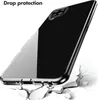 A black transparent phone case is shown on a white background, with cracked ground effects at the bottom to illustrate drop protection. Anteprima dell’immagine prodotto