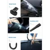 Collage of images showing a handheld vacuum cleaner and its accessories, with some images depicting its use in a car and a trunk. Produktbild-Vorschau