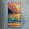 Wanduhr Uhr Wandbild Leinwand 30x60 Gemälde Küste Ozean Produktbild-Vorschau 2