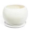 Pot de fleurs en céramique Boule avec soucoupe blanc Rond Voir les images du produit 1