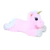 A pink plush unicorn lying down on a white background. Produktbild-Vorschau