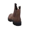 A single brown leather boot shown from the back. Podgląd zdjęcia produktu