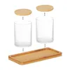 Contenitore per Cotone fioc Relaxdays con vassoio, 2 Anteprima dell’immagine prodotto 6