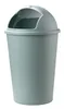 A pastel green plastic trash can with a white flip-top lid, shown against a white background. Produktbild-Vorschau