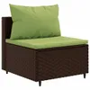 A single modular sofa piece with brown rattan base and light green cushions, shown against a white background. Náhľad obrázku produktu