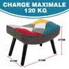 Hocker für Loungesessel Patchwork Sessel Ohrensessel Produktbild-Vorschau 3
