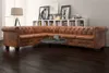 The Living Store Chesterfield Ecksofa 6-Sitzer Kunstleder Produktbild-Vorschau 1
