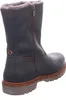 A single brown leather boot with a zipper and fur lining is shown from a side-rear angle on a white background. Produktbild-Vorschau