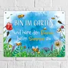 Bin im Garten Metallschild XXL in 28x38 cm mit Blumenwiese Produktbild-Vorschau 7