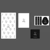 A flat lay of various items, likely accessories for a phone screen protector kit, arranged on a gray background. Produktbild-Vorschau