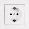 A close-up studio shot of a white electrical outlet on a white background. Produktbild-Vorschau