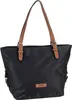 A studio shot of a black tote bag with brown leather accents. Náhled obrázku produktu