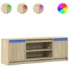vidaXL Armoire TV avec éclairage LED Chêne Sonoma Voir les images du produit 1