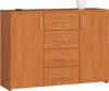 Kommode AKORD K45 Erle 110 cm 2 Türen 4 Schubladen 4 Ebenen Produktbild-Vorschau 1
