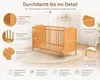 Best For Kids Gitterbett Natur 2 in 1 Patrick 70x140 cm Produktbild-Vorschau 3