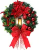 40 cm künstlicher Weihnachtskranz mit Licht, roten Beeren, Produktbild-Vorschau 1