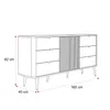 Geriffelte Kommode NAVANI 160 cm mit 6 Schubladen Produktbild-Vorschau 8