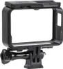 A black protective frame for an action camera, shown from a front-side angle against a white background. Produktbild-Vorschau