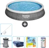 Bestway runder aufblasbarer Fast-Set-Pool – Rattan-Druck – Produktbild-Vorschau 1