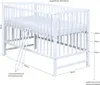Baby-Delux Babybett Kinderbett Gitterbett Milo Weiß 120x60 Produktbild-Vorschau 3