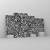 Bilder auf glas - 4 Teile - Op-Art. Schwarz Weiß - 120x70cm Produktbild-Vorschau 4